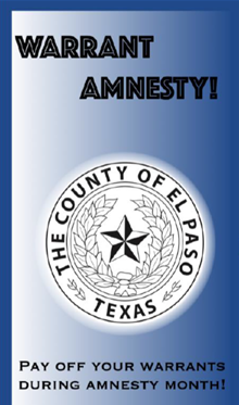 Warrant Amnesty Announcement in English